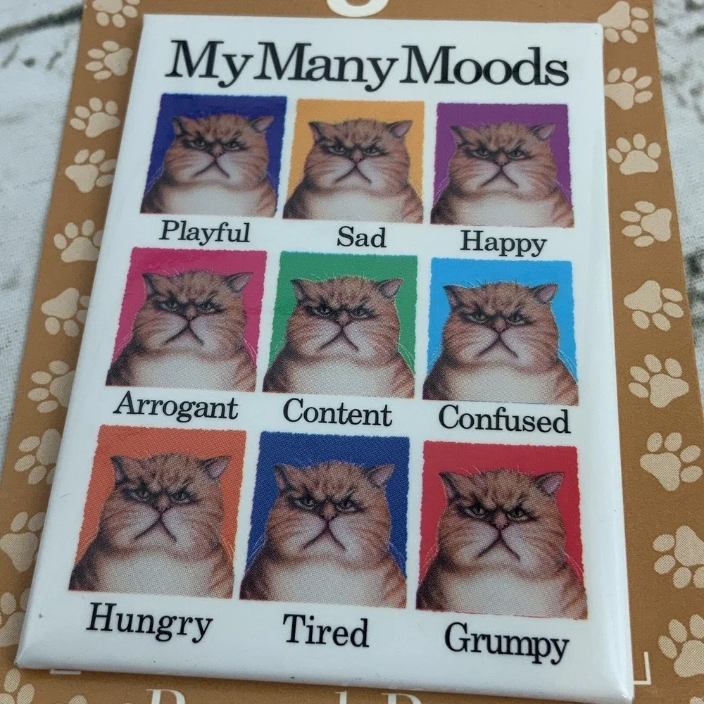 Peacock Papers Refrigerator Magnet My Many Moods‎ Grumpy Cat NOS
